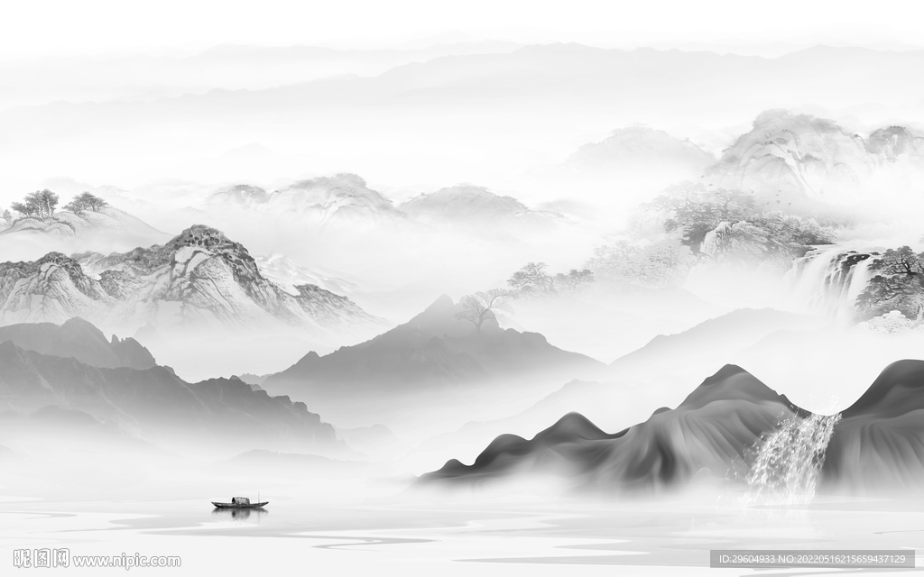 客厅风景高档山水 tif分层