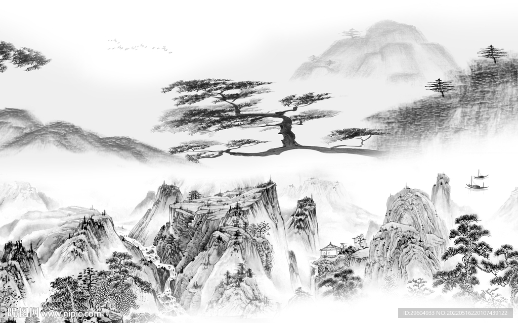 大气 风景高档山水 tif分层