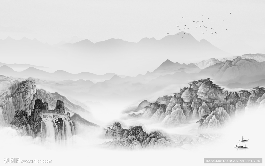 大气 别墅客厅山水 TIF分层