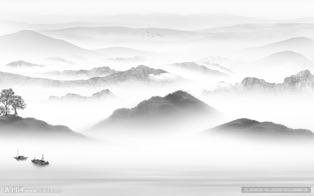 高清别墅客厅山水 TIF分层