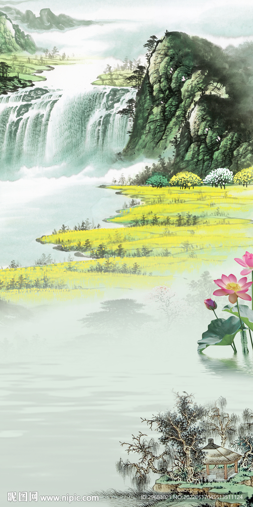 新品 简约玄关山水 TIF分层