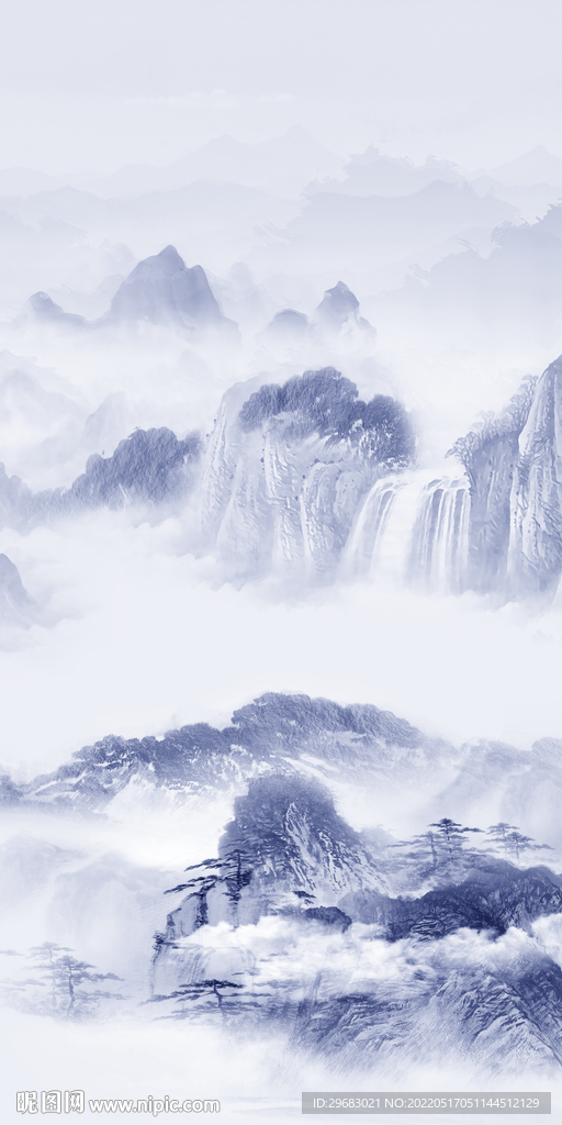 高雅简约玄关山水 TIF分层