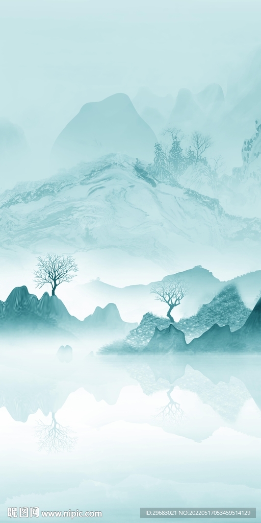 大气简约玄关山水 TIF分层