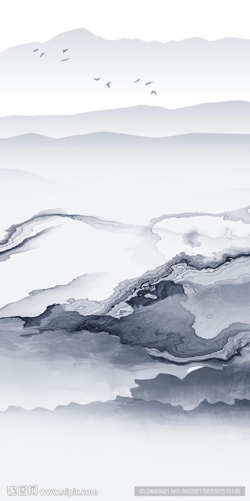 别墅 简约玄关山水 TIF分层