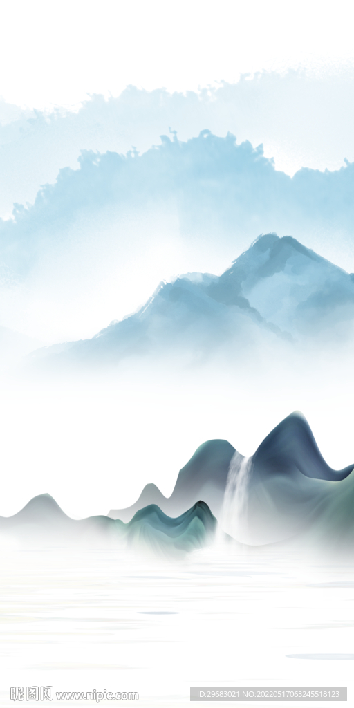 新上架玄关中式山水 TIF分层