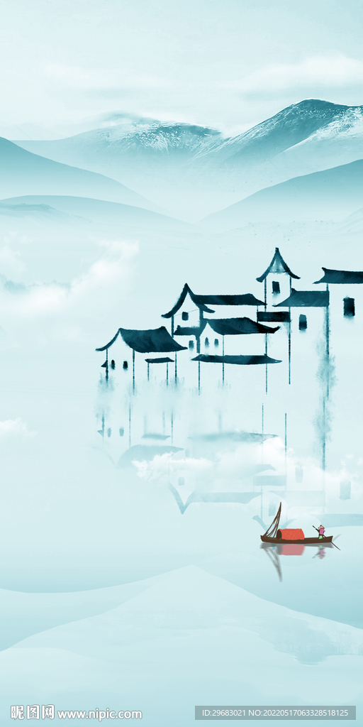 高档 简约玄关山水 TIF分层