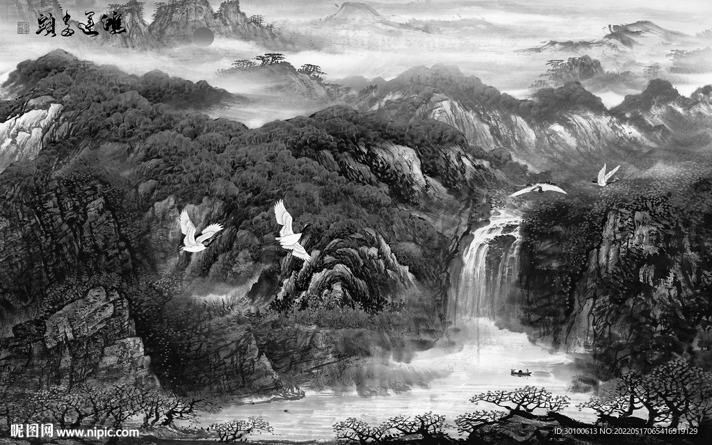 新上架客厅爆款山水 tif分层