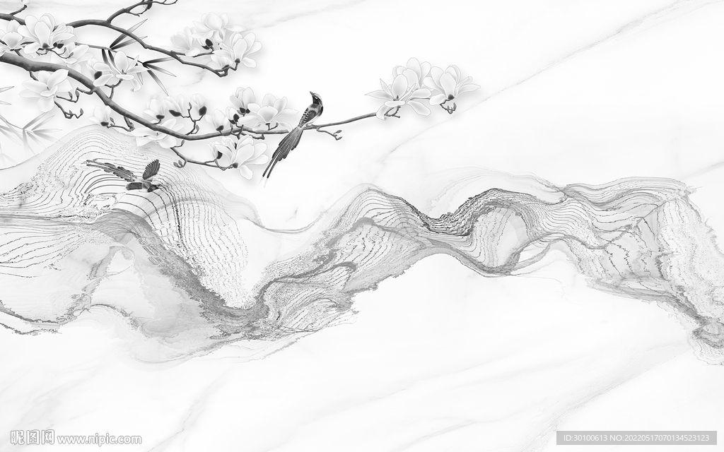 花鸟客厅爆款爵士白tif分层