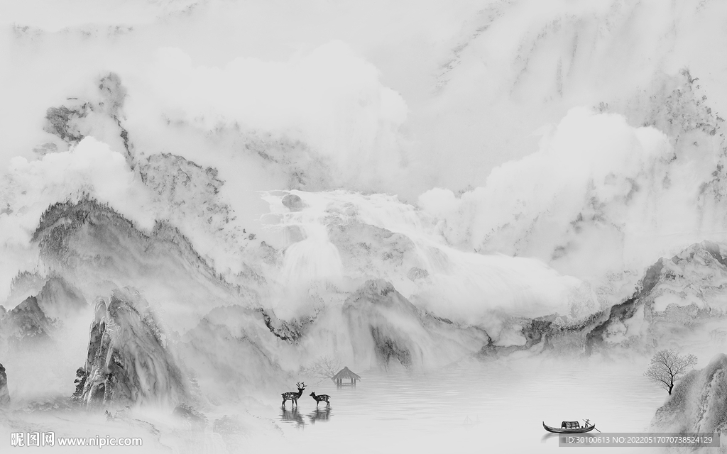 石纹客厅爆款山水 tif分层