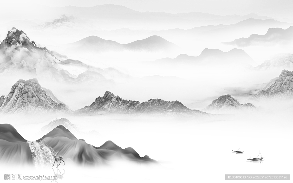 新上架客厅人气山水 tif分层