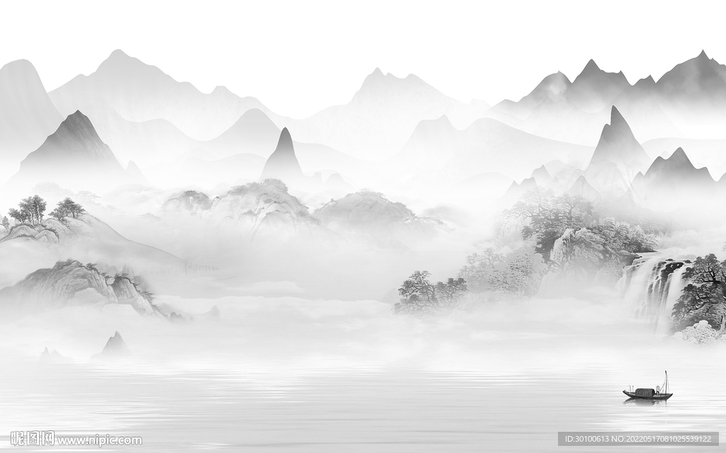 大气 客厅人气山水 tif分层