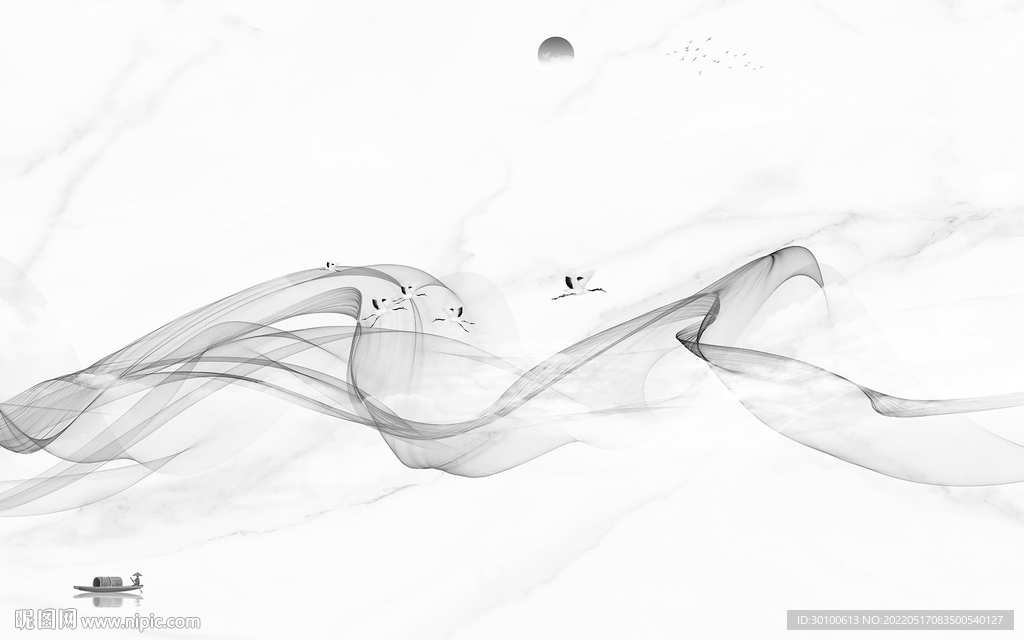 高清 客厅爆款山水 tif分层