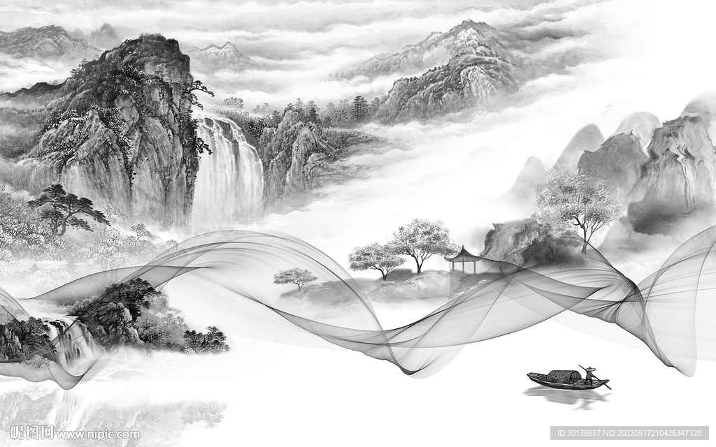 中国风最新山水大图 tif分层