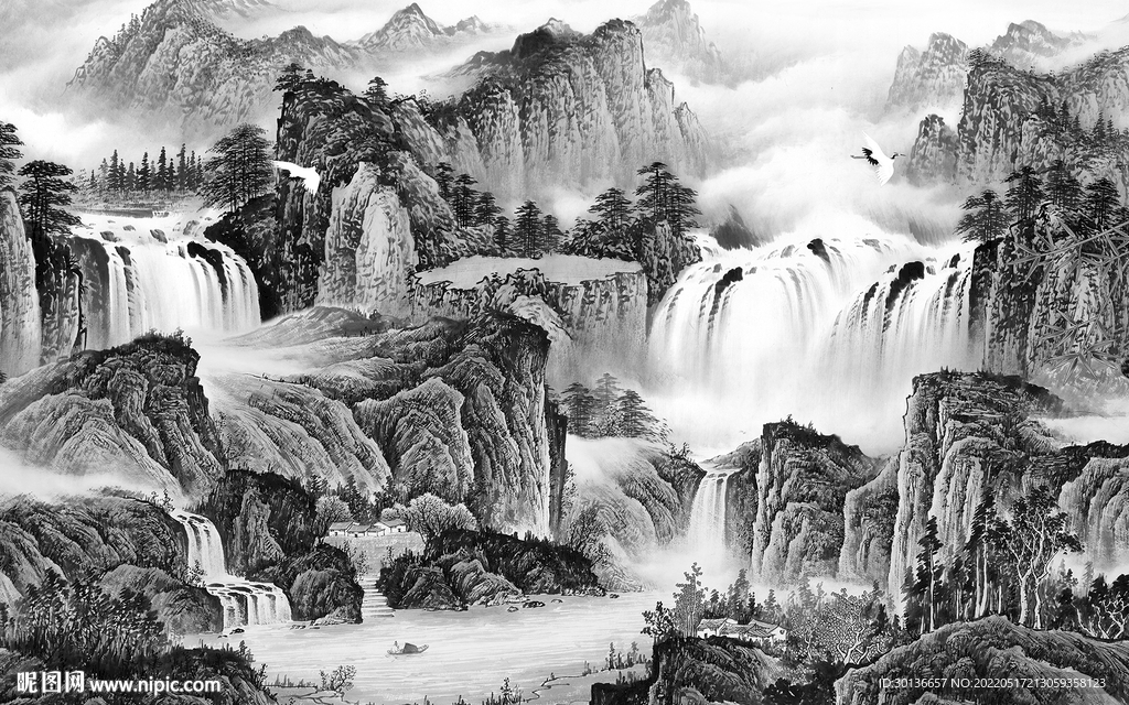 新品意境新山水图 tif分层