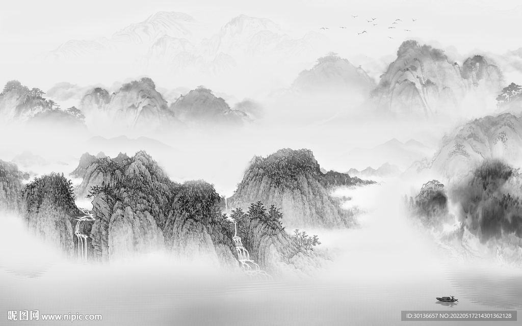 人气意境新山水图 tif分层