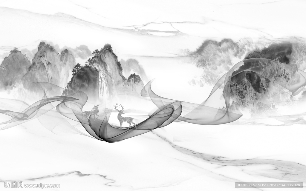 大气意境新山水图 tif分层