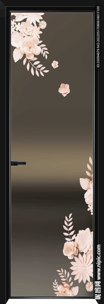 高清分层透明底平开门打印图