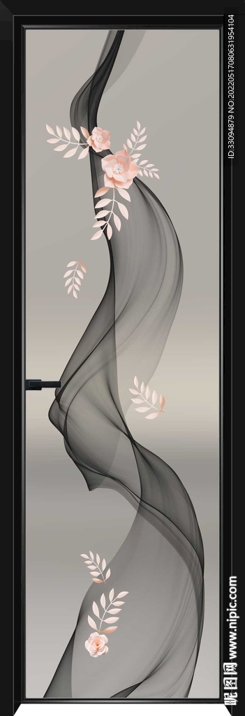 高清分层透明底平开门打印图