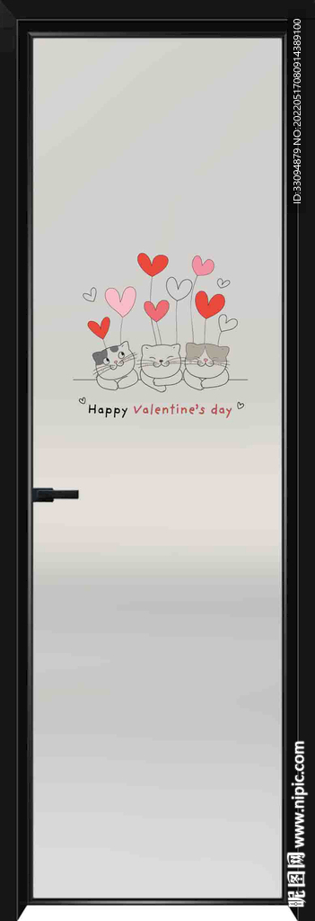 高清分层透明底平开门打印图