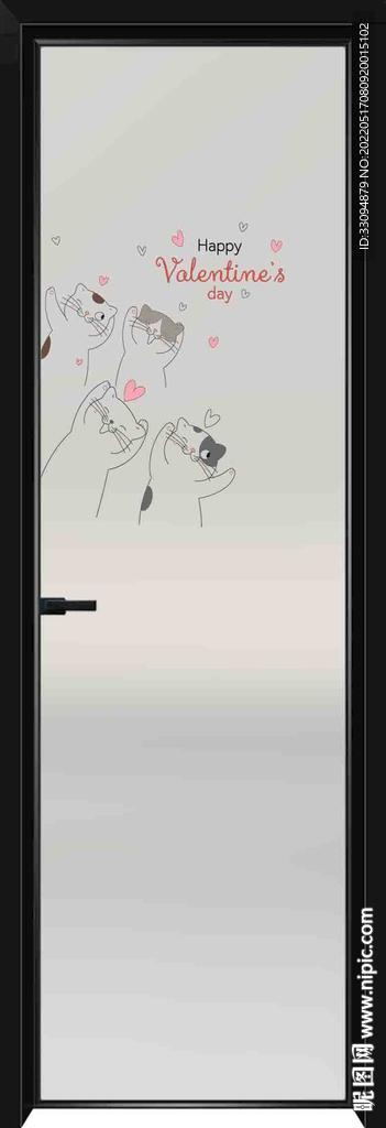 高清分层透明底平开门打印图