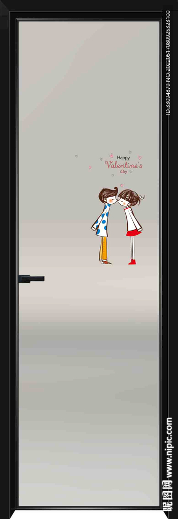 高清分层透明底平开门打印图