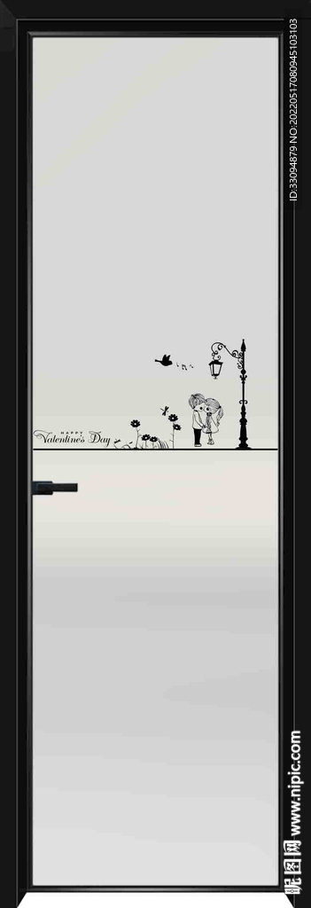 高清分层透明底平开门打印图