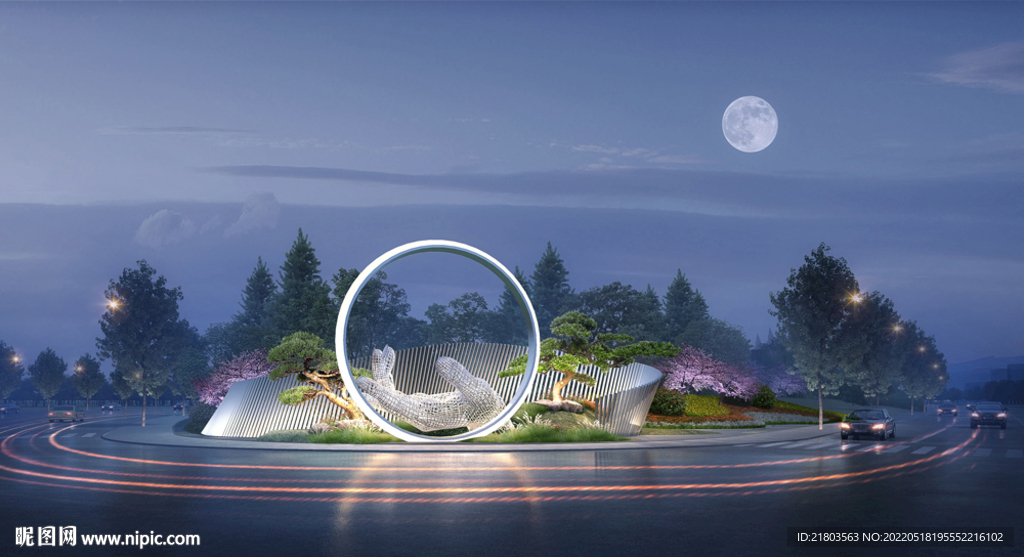 道路效果图景观效果图夜景效果图