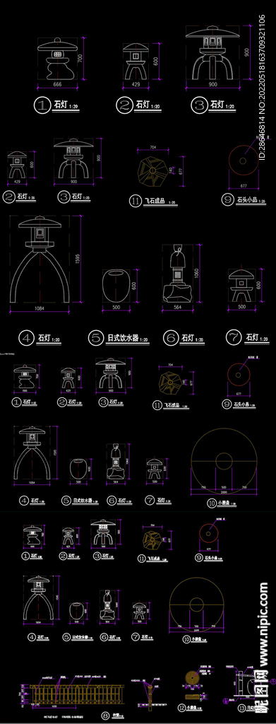 各种日式小品CAD详图