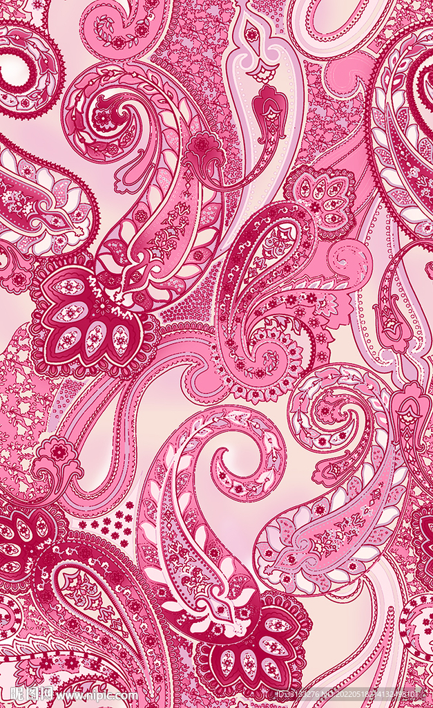 腰果花 数码印花 大牌