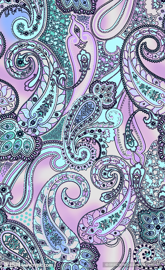 腰果花 数码印花 大牌