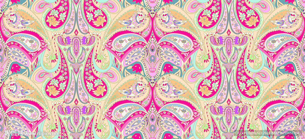 腰果花 大牌 方巾 数码印花