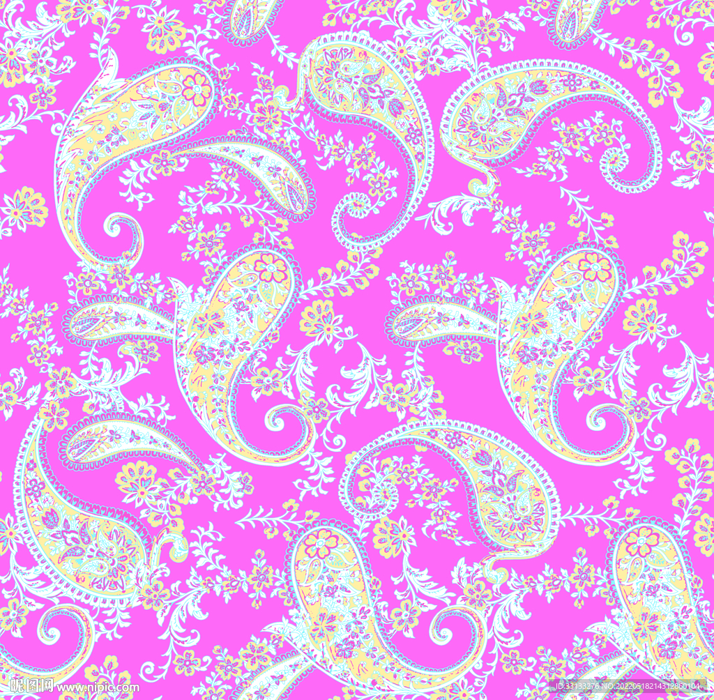 腰果花 数码印花 大牌