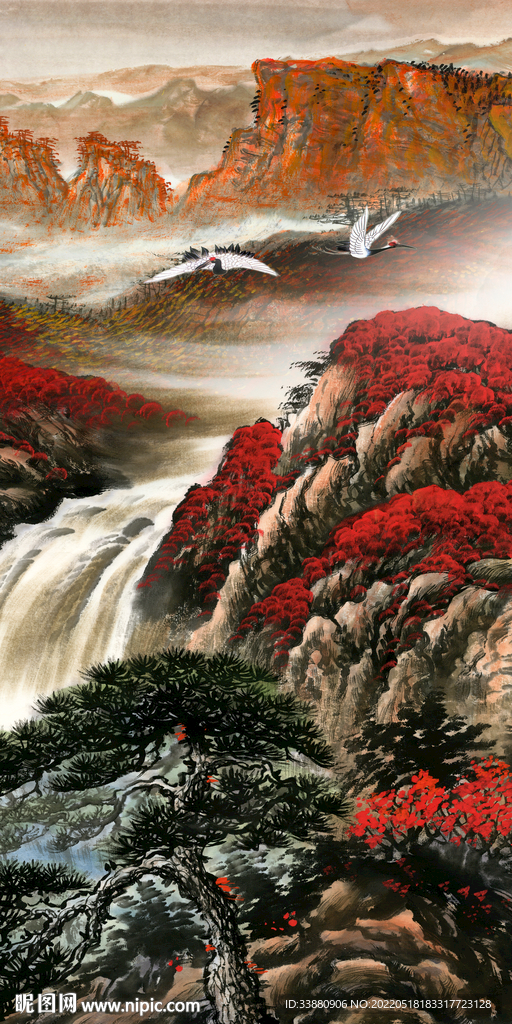 新中式中国风玄关画 TIf分层