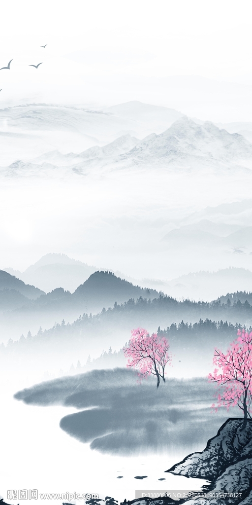 高清 中国风玄关画 TIf分层