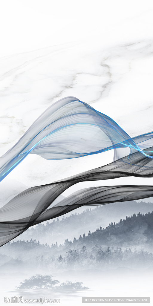 最新 中国风玄关画 TIf分层