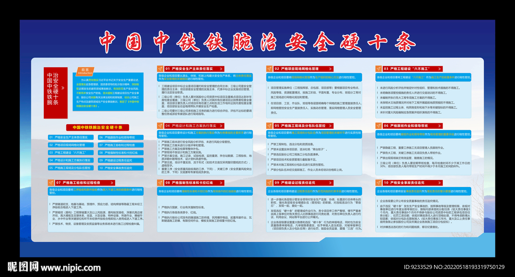 中国中铁铁腕治安全硬十条