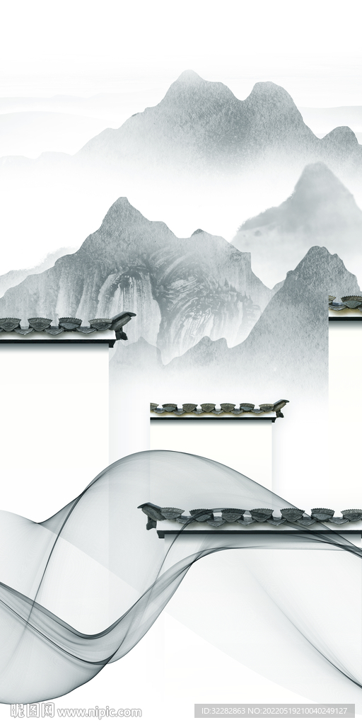 徽派最新画玄关图 tif分层