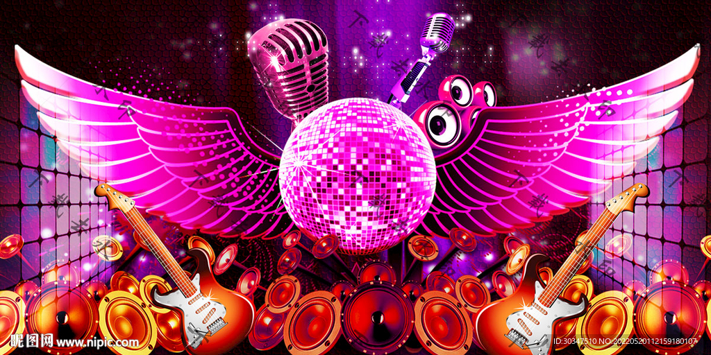 ktv酒吧唱吧麦霸背景墙