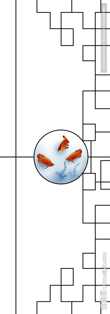 高清分层透明底推拉门打印图
