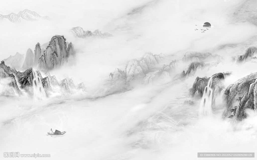 别墅最新意境山水 tif分层