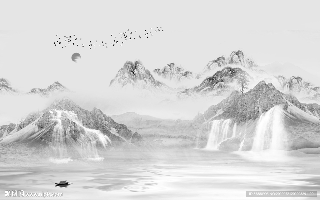 新款最新意境山水 tif分层