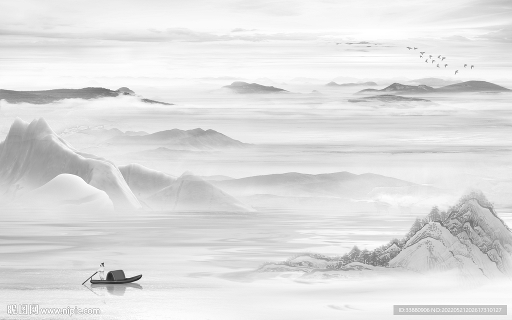 水墨最新意境山水 tif分层