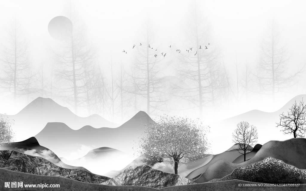 人气最新意境山水 tif分层