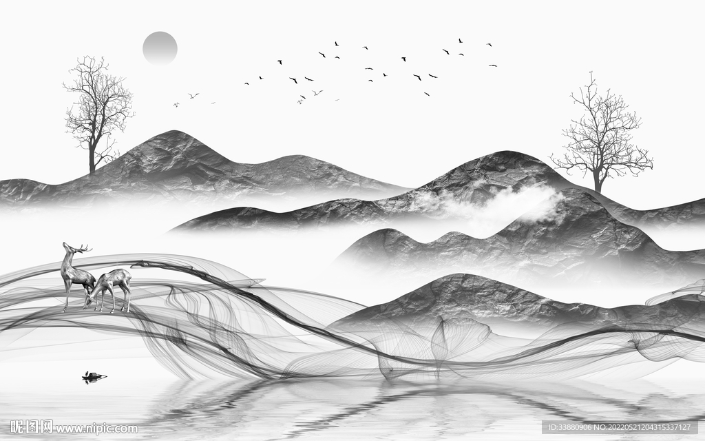 大气最新意境山水 tif分层