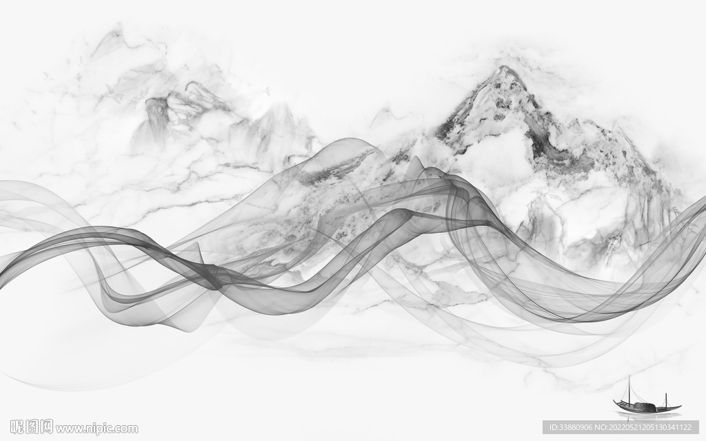 高清 大气现代山水 tif分层