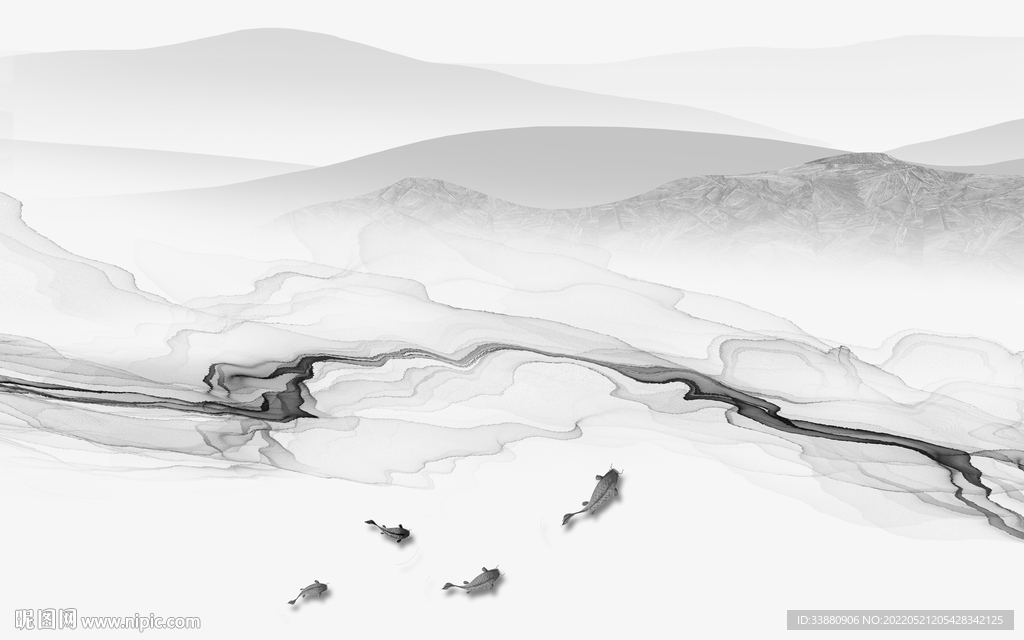 线条最新意境山水 tif分层