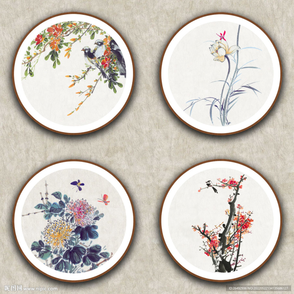 春夏秋冬装饰画