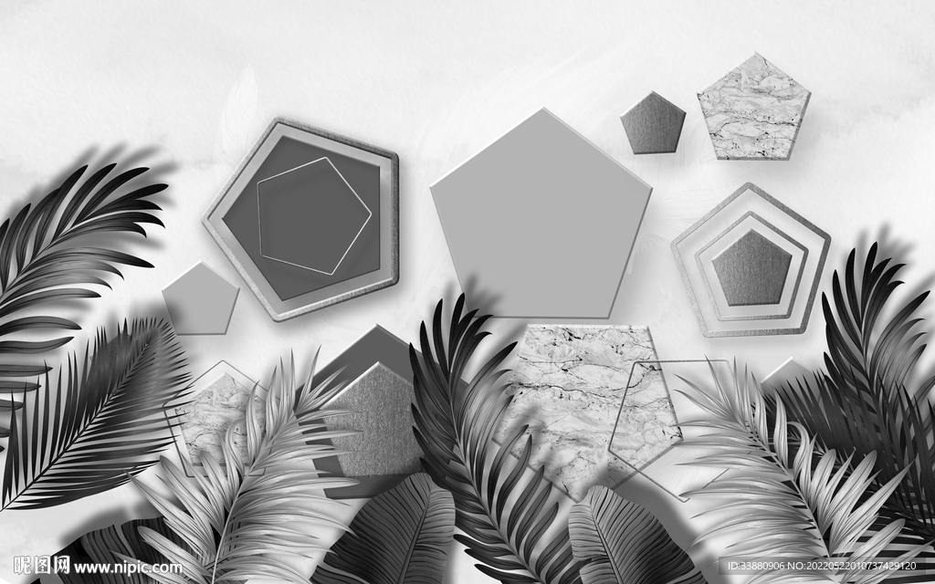 高档 灰色无框画 TIF分层 