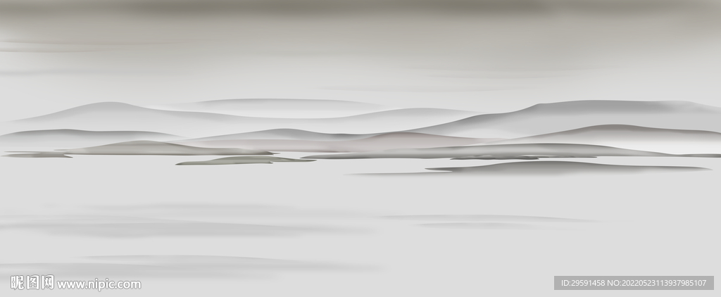 手绘山水画背景墙