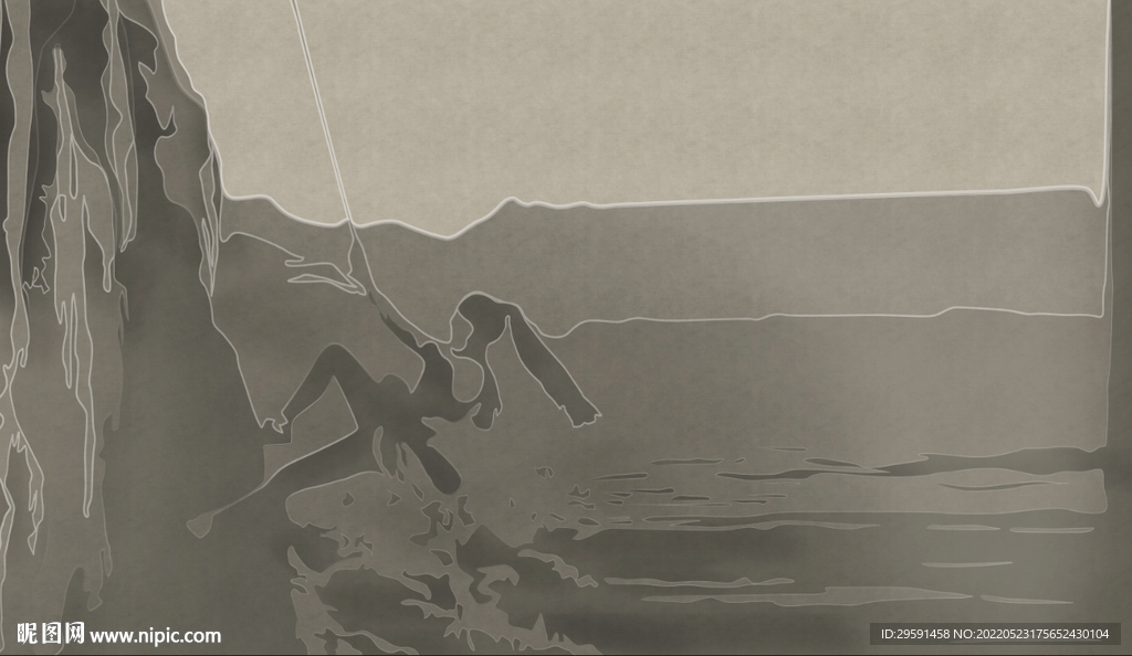 抽象攀登背景墙